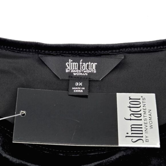 Slim Factor Blouse Top Womens Size 3X Black Velvet Mesh Bell Sleeves Whimsygoth - Picture 4 of 8